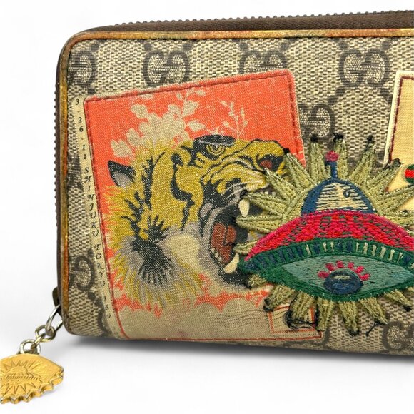 Gucci Supreme Leather Tiger Ufo Long Wallet - Picture 2 of 9